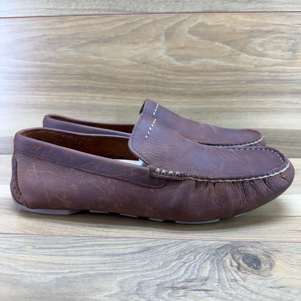 UGG Energ Comfort Driving Loafers Mens 9 9.5 Rust Brown Nubuck Leather Casual
